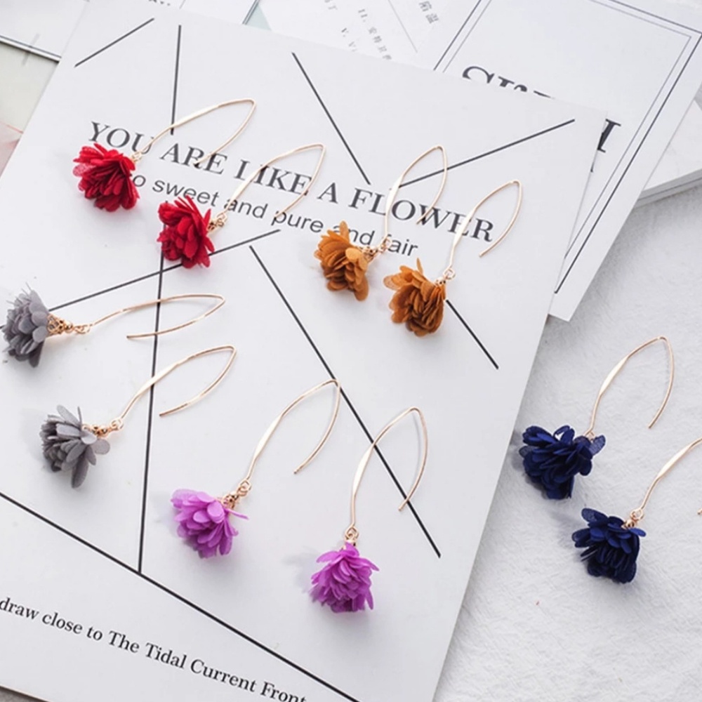 Long Gold & Fuchsia Flower Color Boho Gypsy - Picture 2 of 5